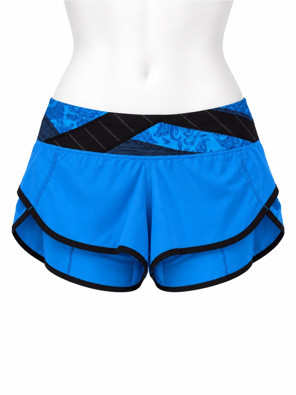 Size 8 Lululemon Women’s Speed Short Cornflower Black Quilt 25 2.5” inch Inseam